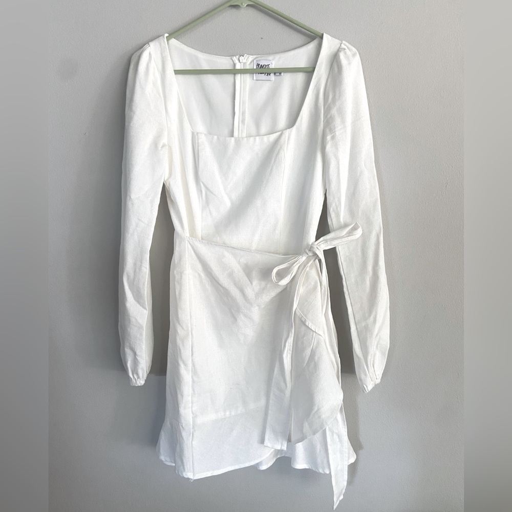 White linen wrap dress perfect for graduation
